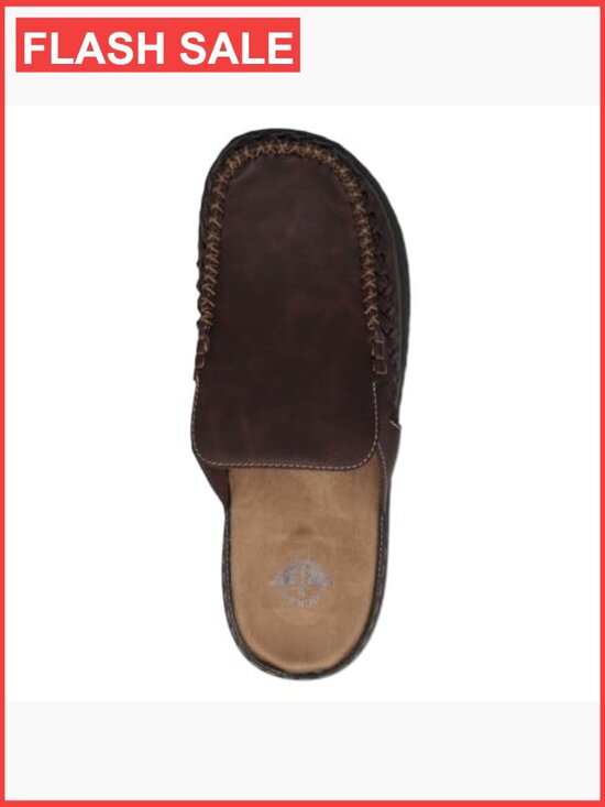 Mens Slide Sandals with Cushioned Footbed Moc Toe Slip On